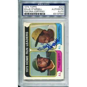  Willie Stargell Autographed 1974 Topps Card Sports 