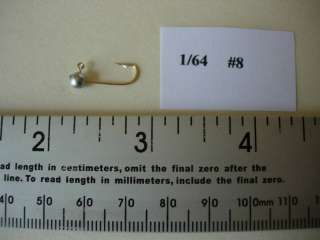 100 1/64 Ball Head Jigs No Collar #8 Bronze Hook  