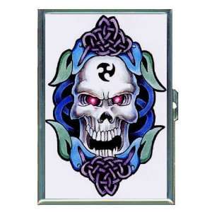  Mystical Evil Skull Tattoo Art ID Holder, Cigarette Case 
