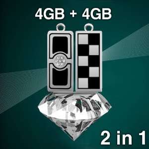  USB Flash Drive Swarov Black 4gb & Chess Black 4gb Memory 