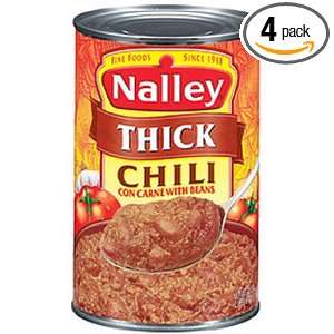 Nalley Thick Chili Con Carne with Beans, 40 Ounce (Pack of 4)  