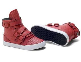    Radii Kids Straight Jacket  Red Perf High Top Kids Sneaker: Shoes