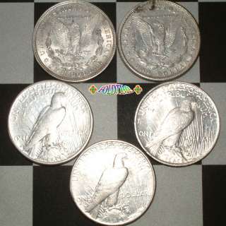 Silver Coin estate Lot 1921 s p Morgan 1922 d p 1928 s Peace 