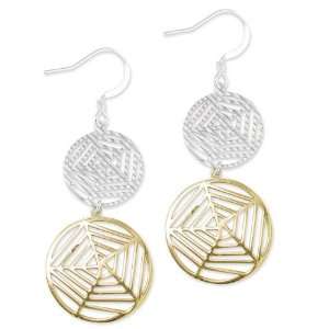    Sterling Silver Spider Cobweb Fashion Dangle Earrings: Jewelry