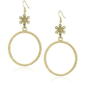  Sisi Amber Brass Circle Earrings Jewelry