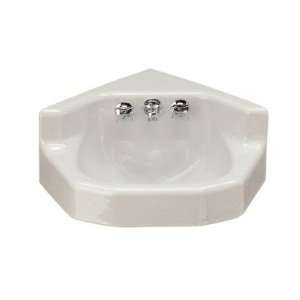   Wall Mount Corner Bathroom Sink with Factory Installed Triton Faucet