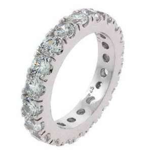   Celebrity Sterling Silver Simulated Diamond CZ Eternity Ring: Jewelry