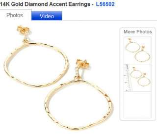 Natural Diamond Hoop Earrings 14K Yellow Gold SHOP NBC  