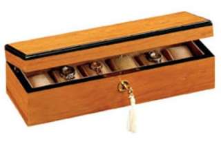 New Teak Wood Wooden 6 Watch Collector Box   Natural  