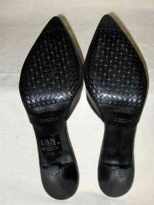 GEOX Black High Heel Mules Shoes w/bow Sz 6 WORN ONCE  
