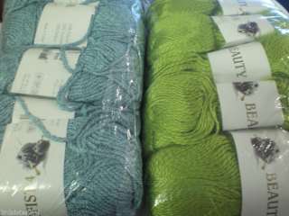 SHIMMER YARN★LIGHT TURQUOISE BLUE★NEON GREEN★FREE S&H  