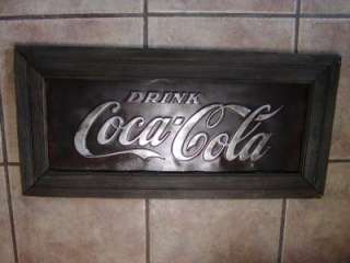Vintage Coca Cola Sign  Antique Coke Old Framed Signs  