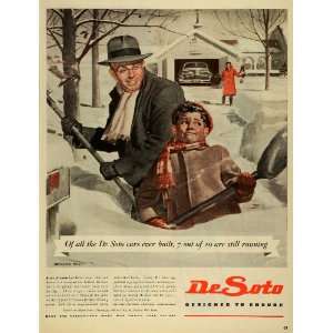   Corp Automobile Winter Shoveling Snow Family   Original Print Ad