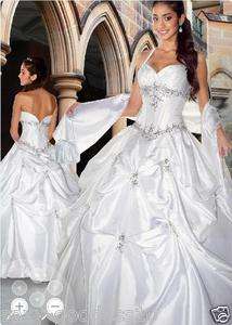   White Halter Formal Prom Party Gown Evening Dress Wedding Dress+ Shawl