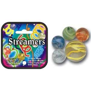  Marbles   STREAMERS MARBLES NET (1 Shooter Marble, 24 Player Marbles 