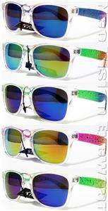   of 5 Pair Wayfarer Sunglasses Color Mirror Lens Neon Clash K30C  
