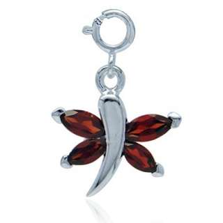 Real Garnet 925 Silver Dragonfly Earrings/Pendant/Ring  