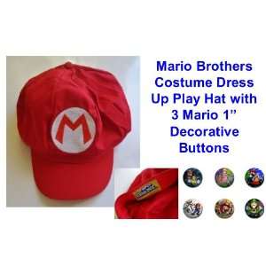 Mario 1 Buttons   Universal Size Dress Up Costume Puffed Up Big Mario 