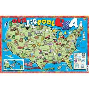    Gallopade Galusppos Our Big Cool Usa Poster Map Toys & Games