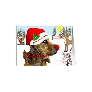   HO HO ~ Grandparents ~ Christmas Scene / Santas Red Nose Dog Card