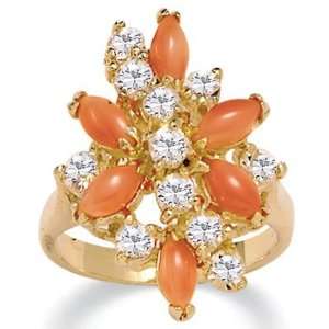  PalmBeach Jewelry Coral/DiamonUltra™ Cubic Zirconia Ring 