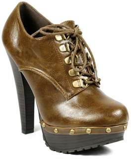 Cognac Brown Lace Up Oxford Ankle Boot Bootie 6.5 us  
