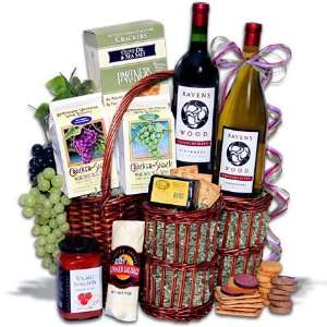   Wine Party Picnic Gift Basket   Ravenswood Duo Grocery & Gourmet Food