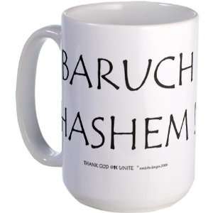 BARUCH HASHEM Religion Large Mug by   Kitchen 