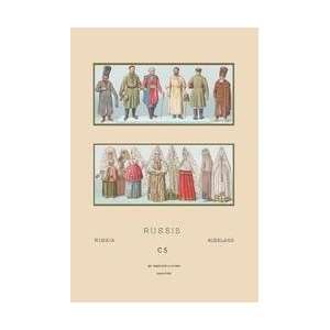   Figures and Popular Costumes #1 12x18 Giclee on canvas