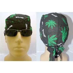  One Black Bikers Cap with Blunt Marijuana/ Weed Leafs AKA 