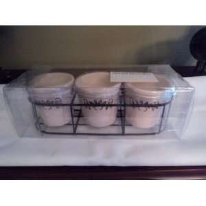  Country Living 3 Pk Ceramic Debossed Citronella Candles Home