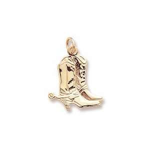  Cowboy Boots Charm in Yellow Gold Jewelry
