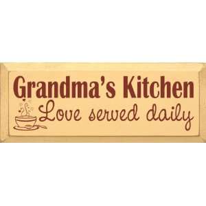  Grandmas Kitchen   Love served daily Wooden Sign