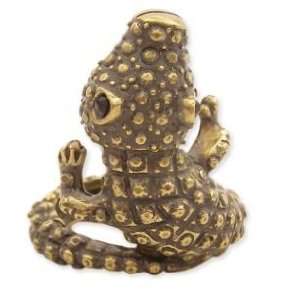  Creepy Crawly ZAD Antiqued Gold Alligator Fashion Ring 