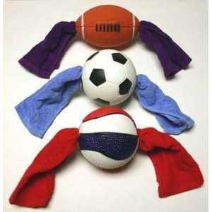  Vinyl Sports Balls With Rag Tug Assorted: Pet Supplies