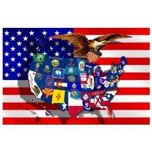  American Eagle US flag USA states flags of America 