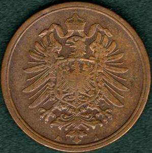 Germany 2 Pfennig 1876 A Coin Excellent!  