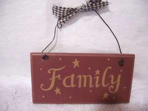 Family Stars Homespun Wood Country Primitive Sign NeW  