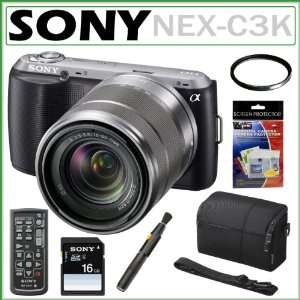 Compact Interchangeable Lens Digital Camera in Black with Sony SEL1855 