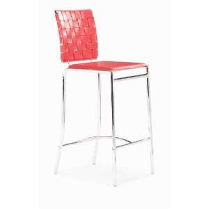  Zuo Modern Criss Cross Counter Chair Red: Office Products