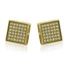 Gold Plated Micro Pave Cross Earrings New  
