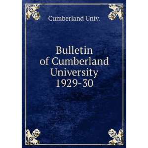  Cumberland University Law School Bulletin. 1929 30: Cumberland 