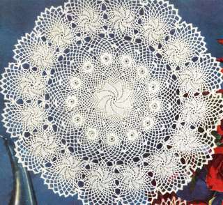 Vintage Crochet Doily Pattern Erin Irish Rose Flower  