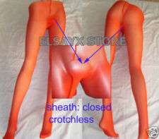 Sheer Mens to waist Pantyhose sheath & crotch closed