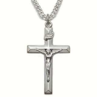   Silver Crucifix Cross Necklace Pendant Medal Religious Jewelry  