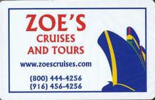 Zoes Cruises & Tours Playing Cards  