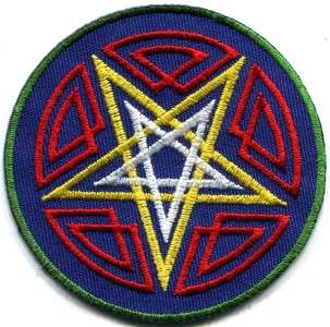 Pentagram pentacle satanic occult goth wicca witch applique iron on 