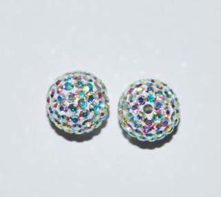 8mm Swarovski Pave Ball Beads Crystal Clear AB   AS51  