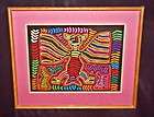 framed and matted great mola from the cuna tribe of