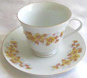 Yellow Daisy footed Cup and saucer made in China  
